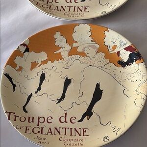 Set of two platters/plates Troupe de Mlle Eglantine by Sango. Oven/ micro safe